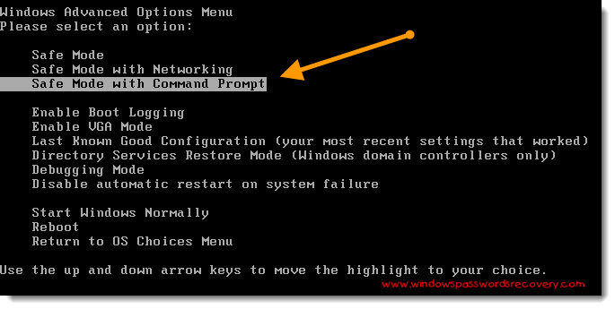 XP safe mode with command prompt