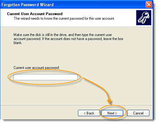 current user account password windows xp