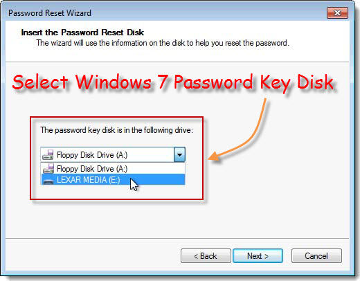 how to use password reset disk windows 7