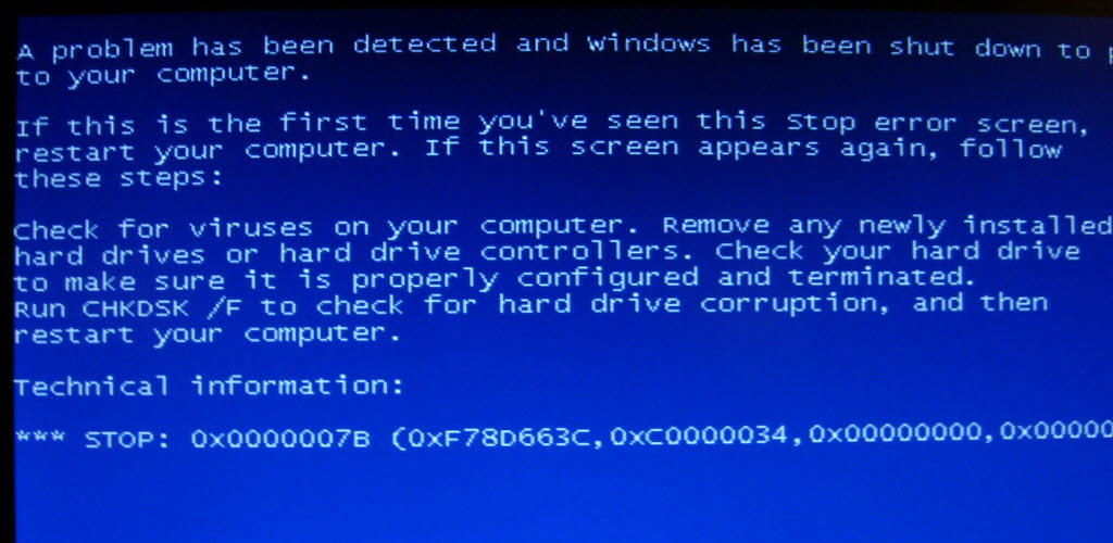 Blue Screen Starting Up Windows