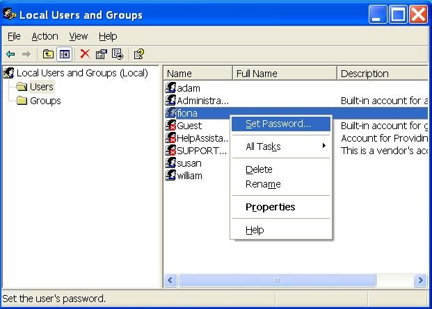Reset Forgotten Password Windows Xp
