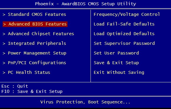 change bios settings to boot from dvd