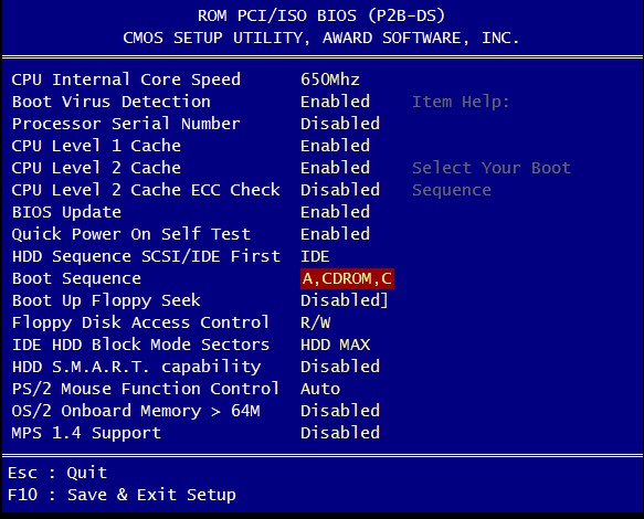 how to set bios to boot from cd