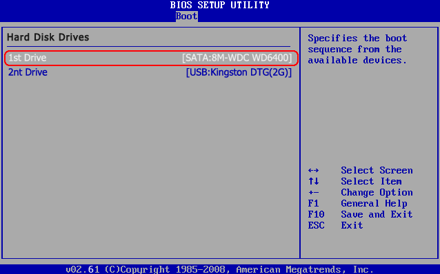 how to change bios order to boot from usb