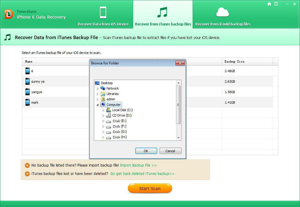 recover iphone from itunes backup