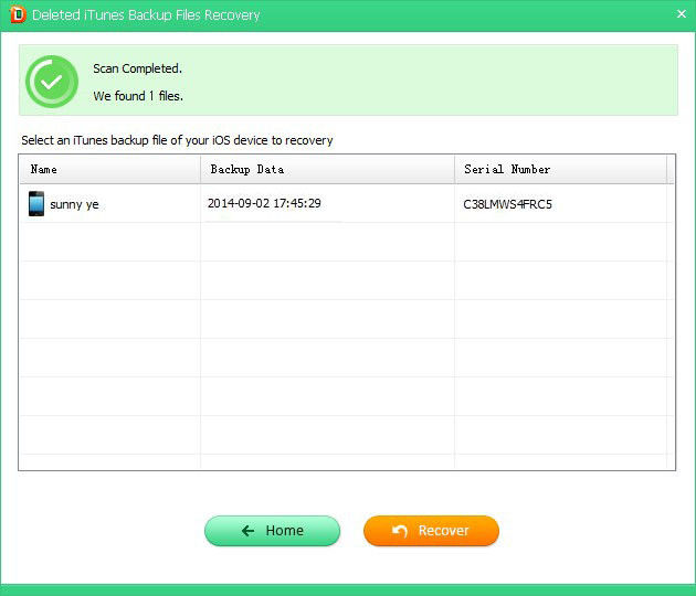 recover iphone from itunes backup