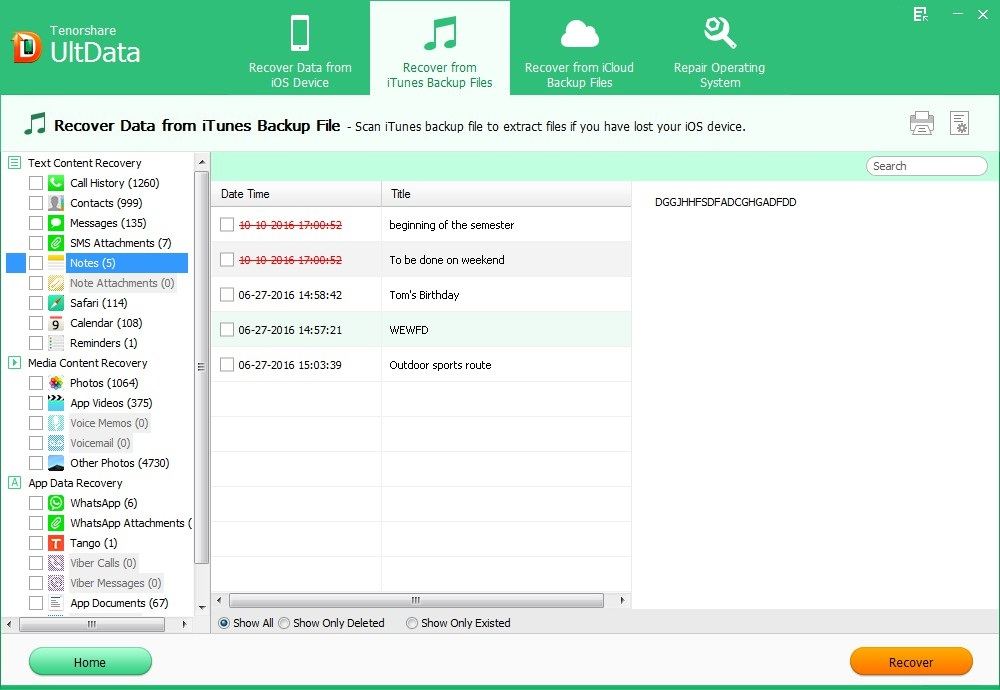 recover notes from iphone 5 after ios 7 jailbreak