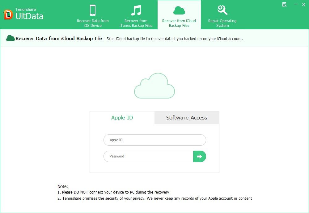 restore data from icloud backup