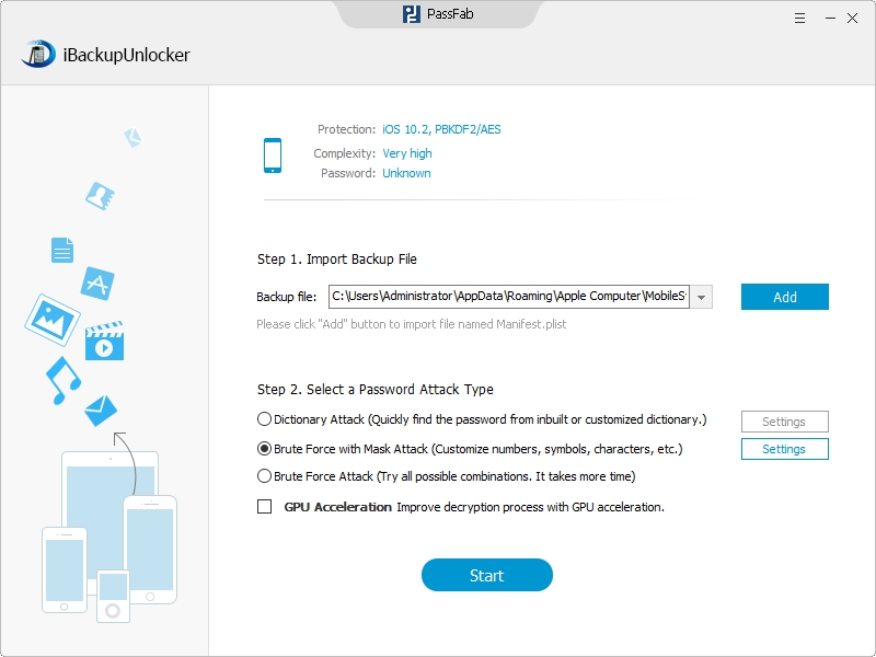 backup password iphone