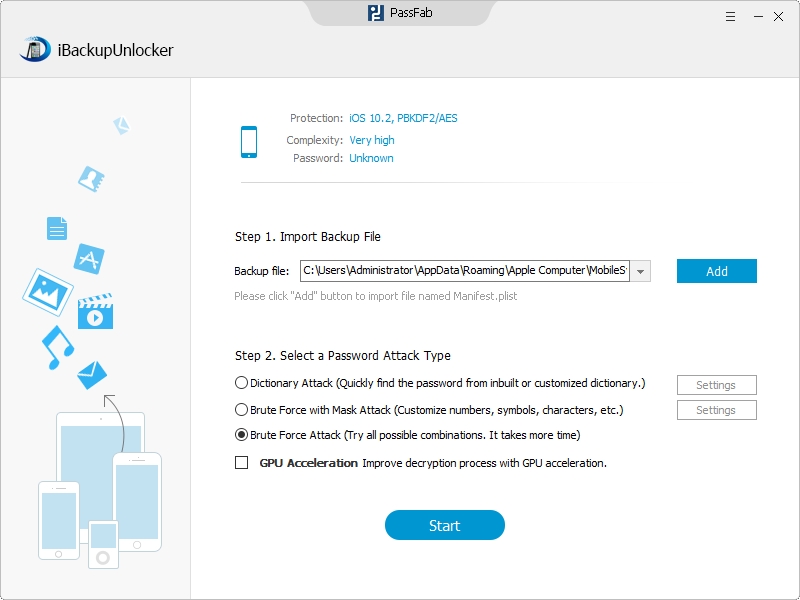 how to unlock iphone backup