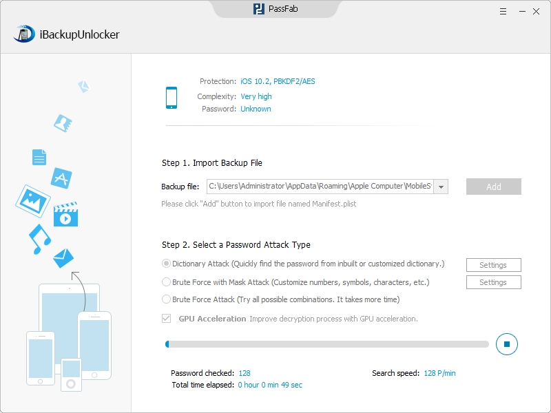 start finding lost password