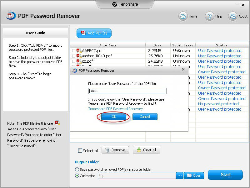 Remove pdf restrictions