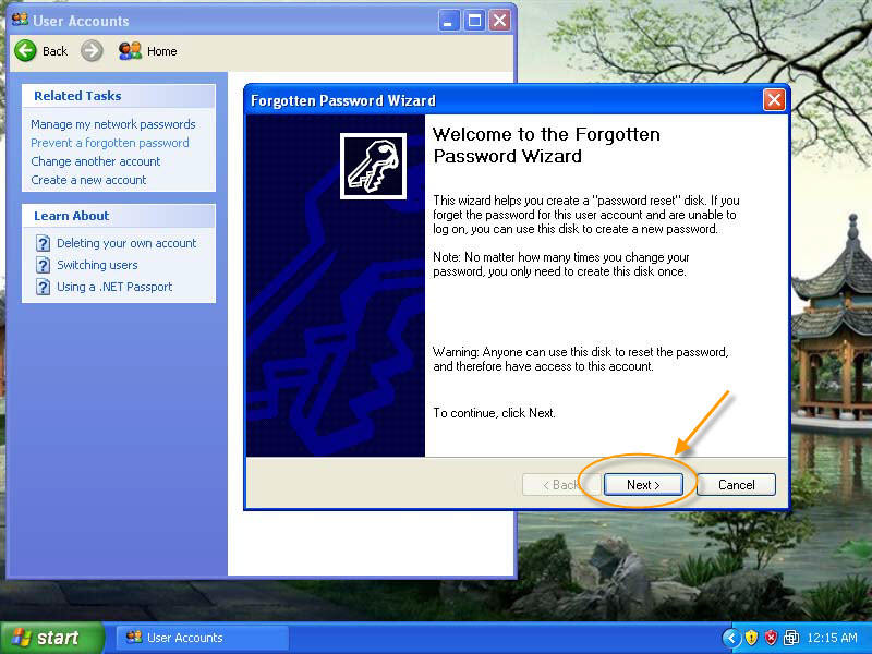 reset password wizard reset password wizard