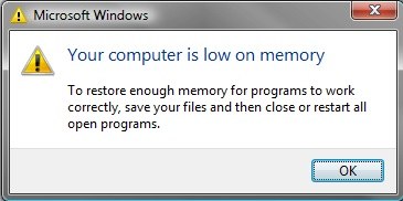 computer is low on memory