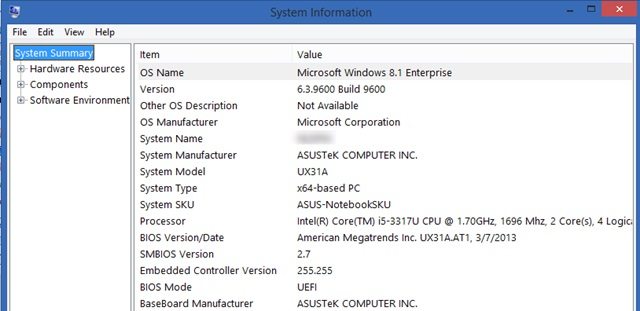 check asus system information