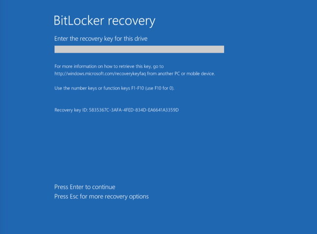 bitlocker recovery