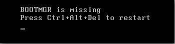 BOOTMGR is missing