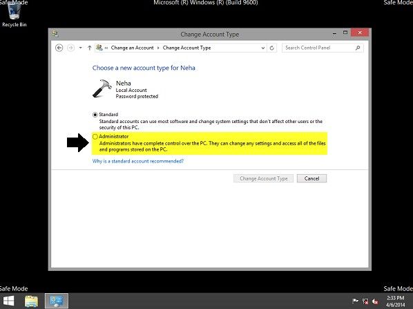 change account type