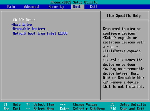 change boot order in windows bios settings