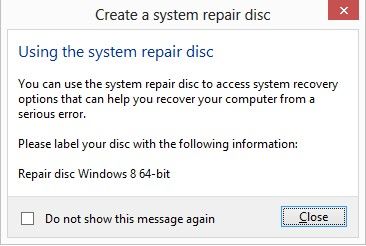 create a system repair disk windows 8