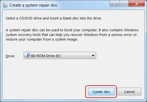 create a system repair disc for windows 8