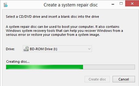 create a system repair disk windows 8