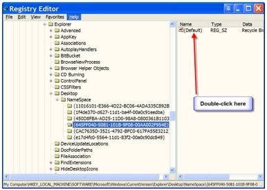 find the missing recycle bin in windows xp
