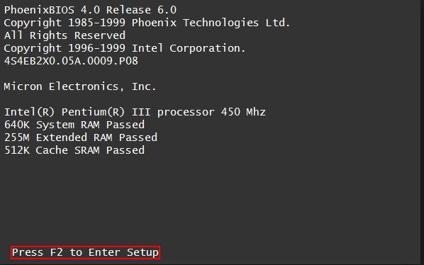 bios entry key