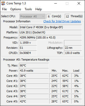 monitor cpu tempetature