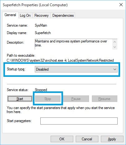 windows10 superfetch