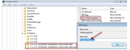 user profile cannot be loaded