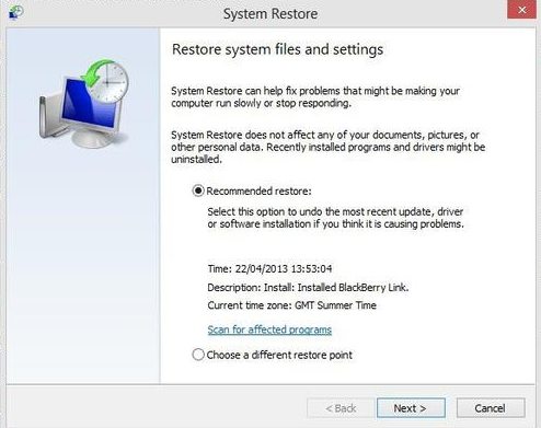 recover windows 7 computer with system restore