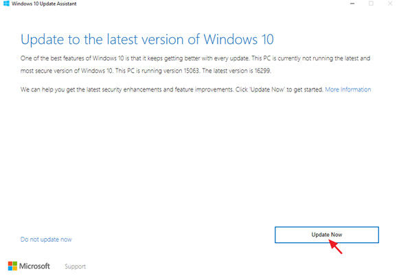 update to latest windows 10