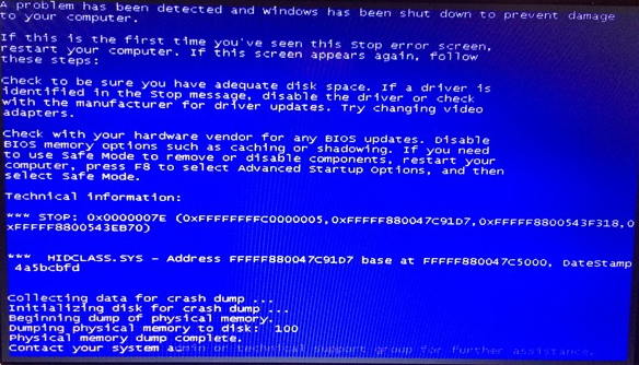 blue screen on windows 7 install