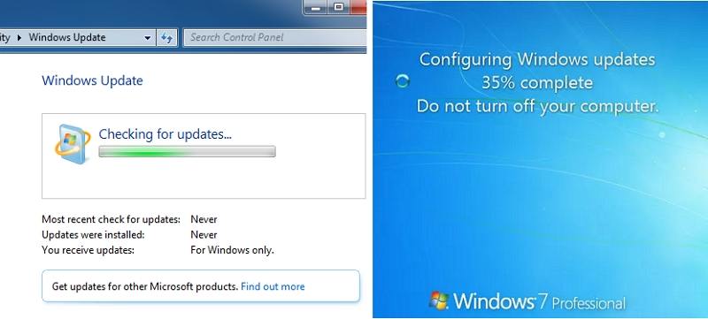 Windows update stuck