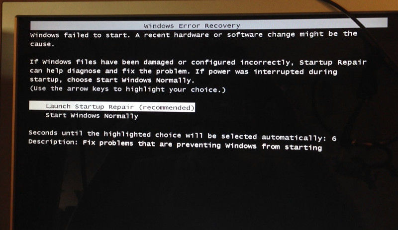 Windows failed to start