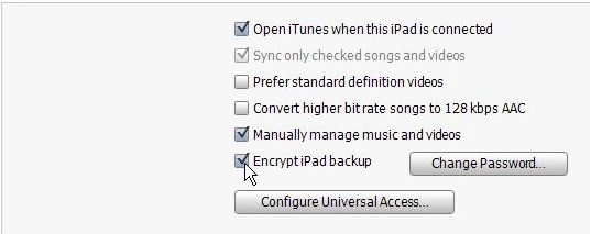 backup password to restore iphone