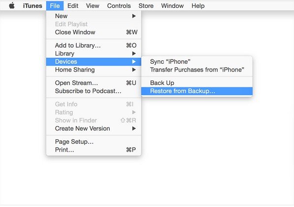 how to restore iphone from itunes backup