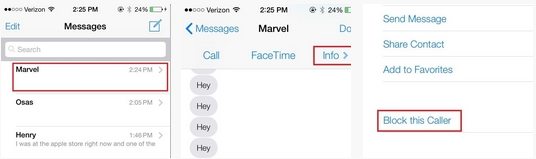 block messages on iphone running on ios 7