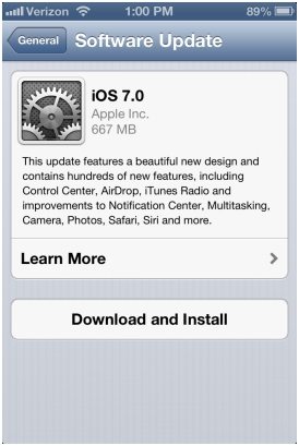 upgrade to ios 7