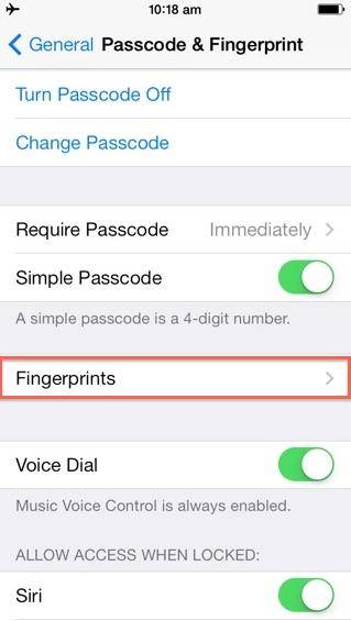 have problems with iphone 5s' touch id