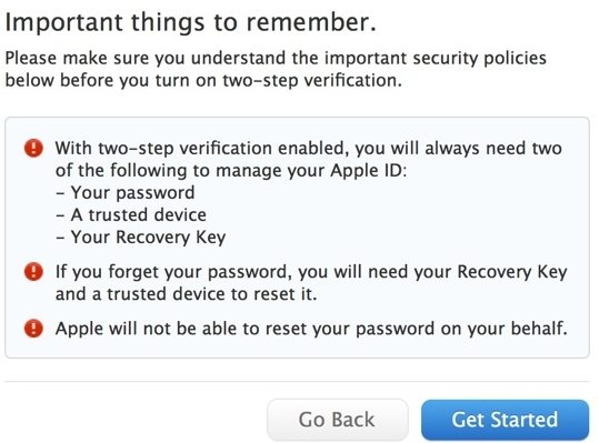 how to enable two-step verification for apple id