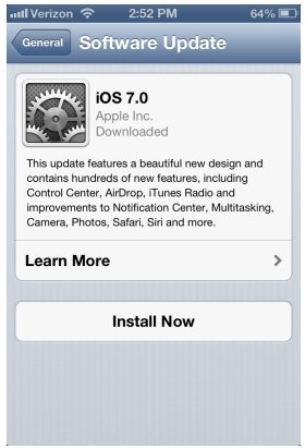 update iphone to ios 7
