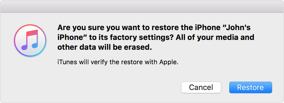 restore iPhone to factory settings