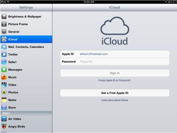 enable icloud backup
