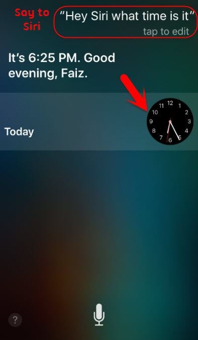 enable clock with Siri
