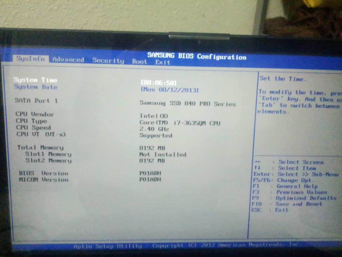 hardware information in bios