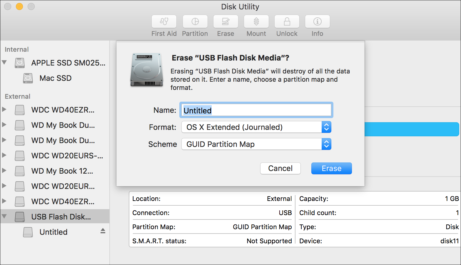 erase startup disk