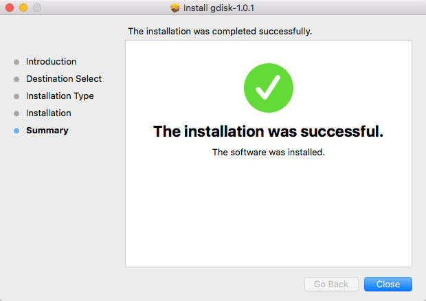 gdisk installation success
