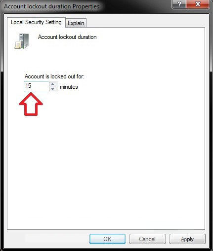set account lockout duration for locked out user accounts in windows 8.1